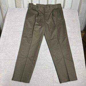 Lee Chino Pants Mens Green Wrinkle Free Double Pleated Relaxed Tapered 40x30 NWT